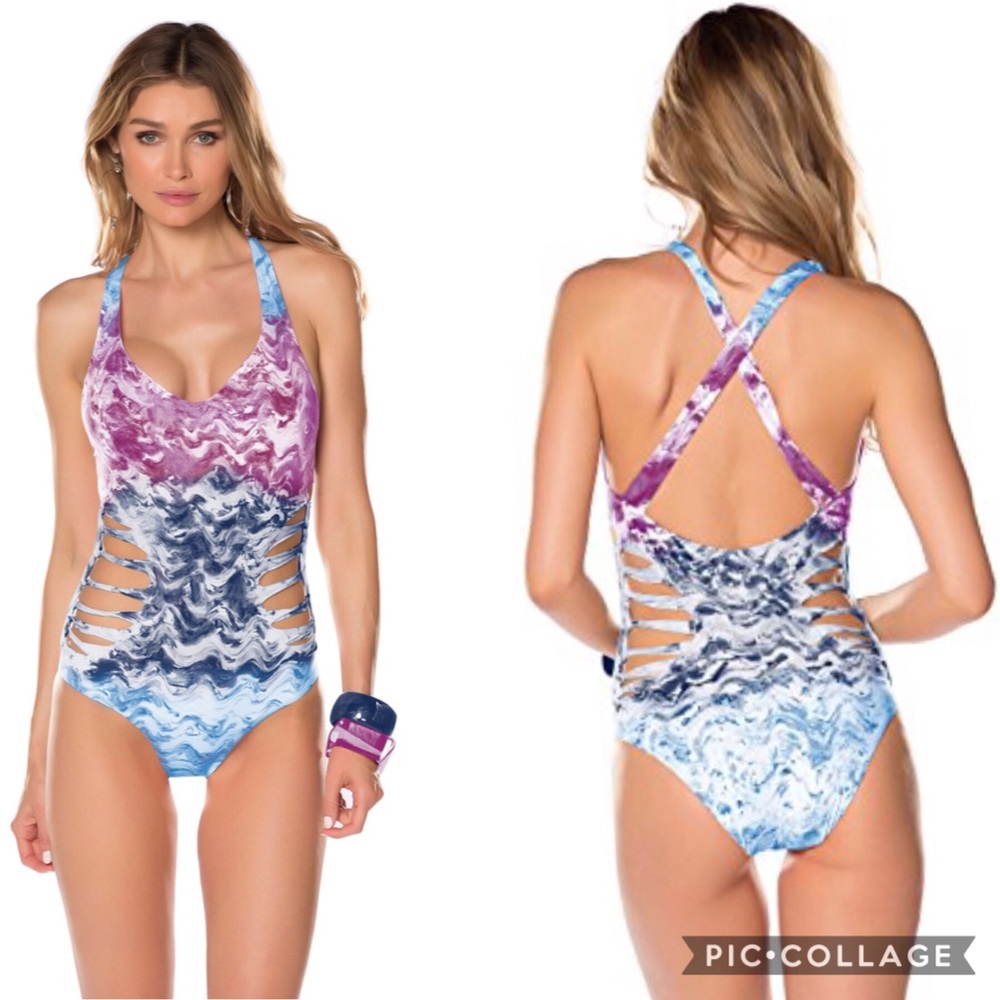 Becca one piece cut out swim suit.